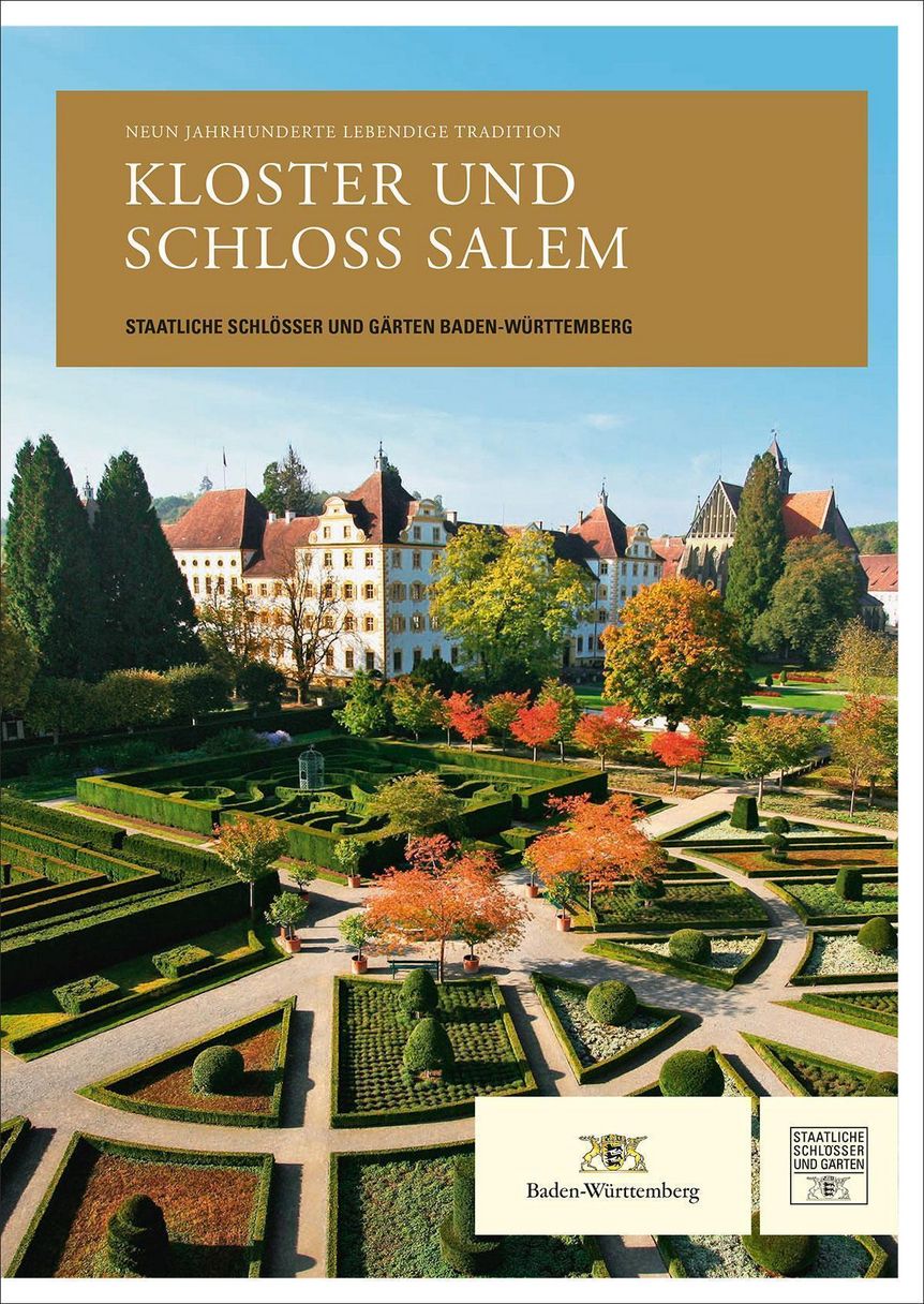 Gestaltung: Gestaltung: Staatliche Schlösser und Gärten Baden-Württemberg, JUNG:Kommunikation GmbH Titel der Publikation „Kloster und Schloss Salem: Neun Jahrhunderte lebendige Tradition.“