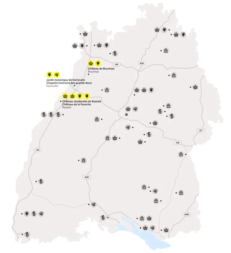 Visuel des Staatliche Schlösser und Gärten Baden-Württemberg, Illustration JUNG:Kommunikation Karlsruhe et sa Région