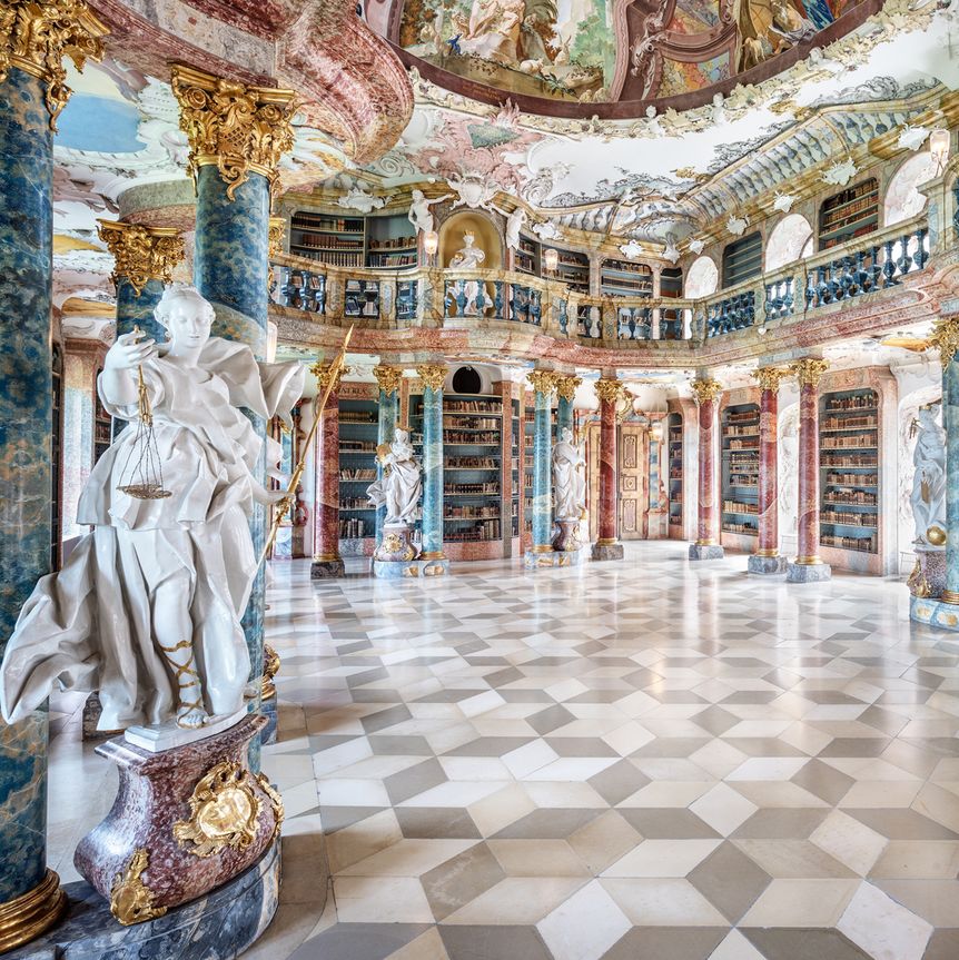 Kloster Wiblingen, Innenansicht, Bibliothekssaal 
