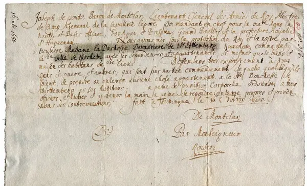 Schutzbrief von 1688