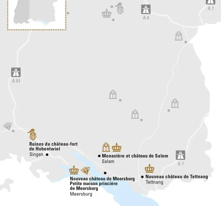 Visuel des Staatliche Schlösser und Gärten Baden-Württemberg, Illustration JUNG:Kommunikation Lac de Constance