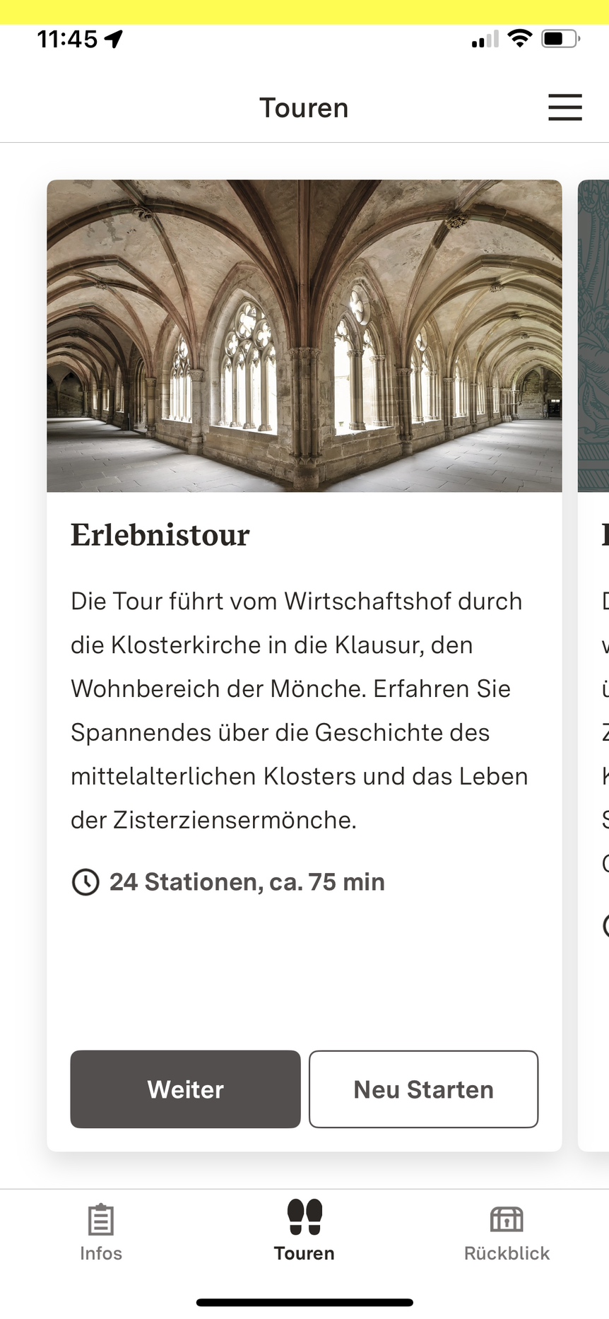 App „Monument BW“, Kloster Maulbronn, Download Erlebnistour