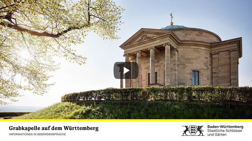 Startbildschirm des Filmes "Grabkapelle auf dem Württemberg: Informationen in Gebärdensprache"
